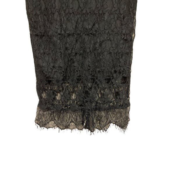 Gibson & Latimer Women's Skirt Black Lace Yellow Neon Zipper Trim Layer Size 8 - Picture 6 of 11